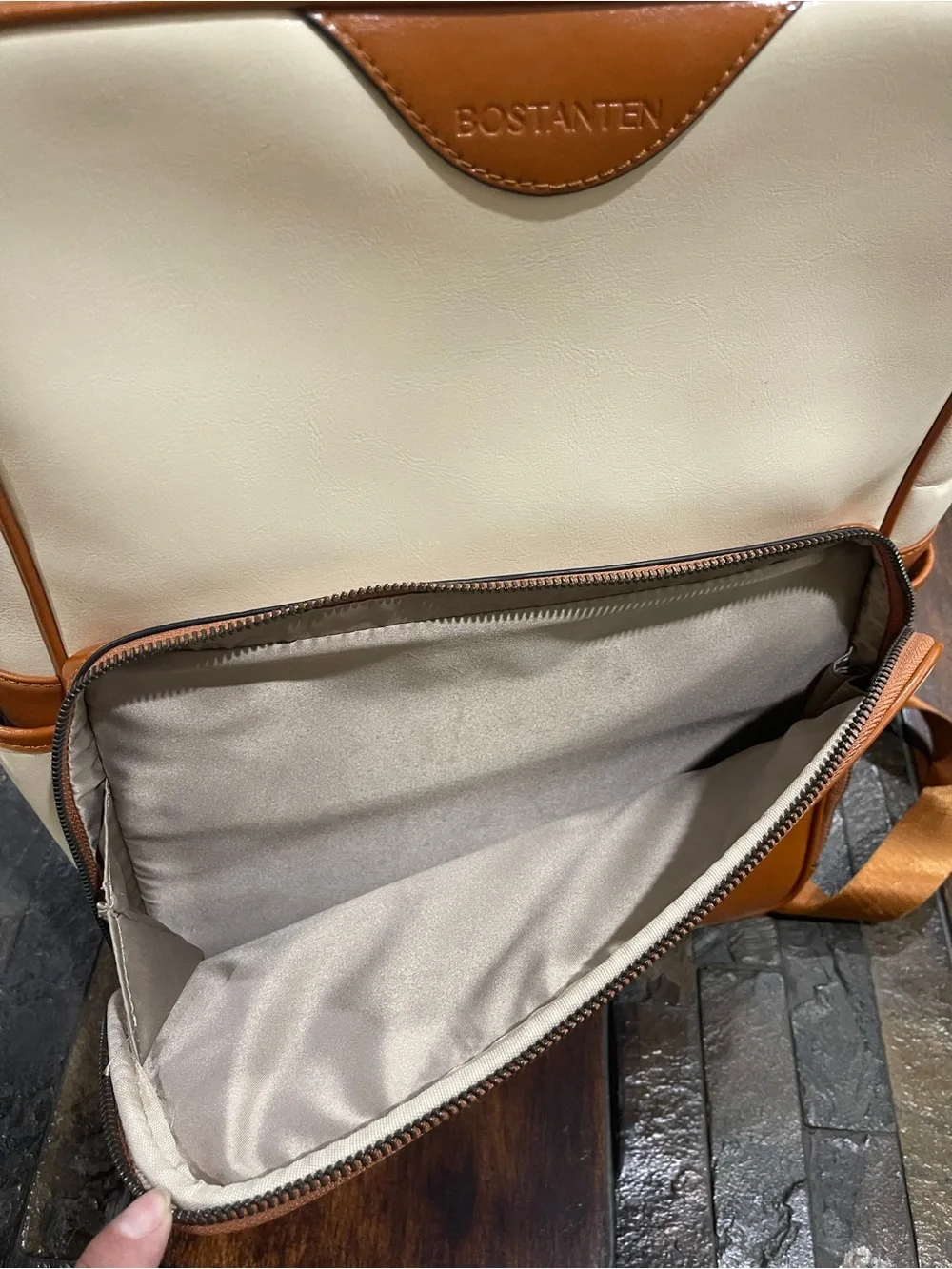 Bostanten Leather Laptop Backpack Style Purse